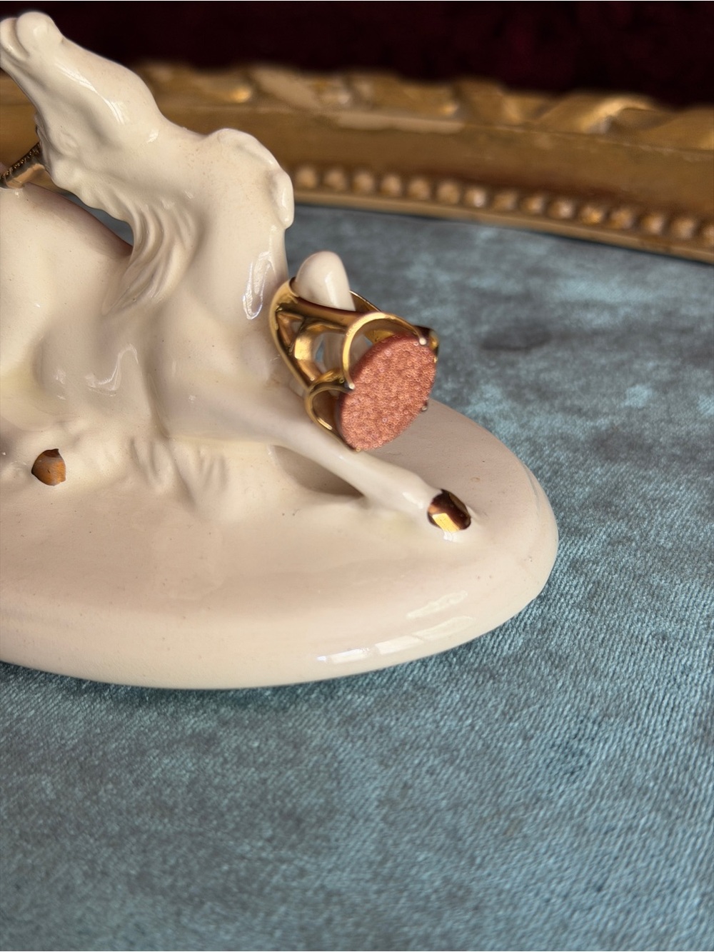 Gold-Tone Ring with Caramel Sunstone - Women Jewelry